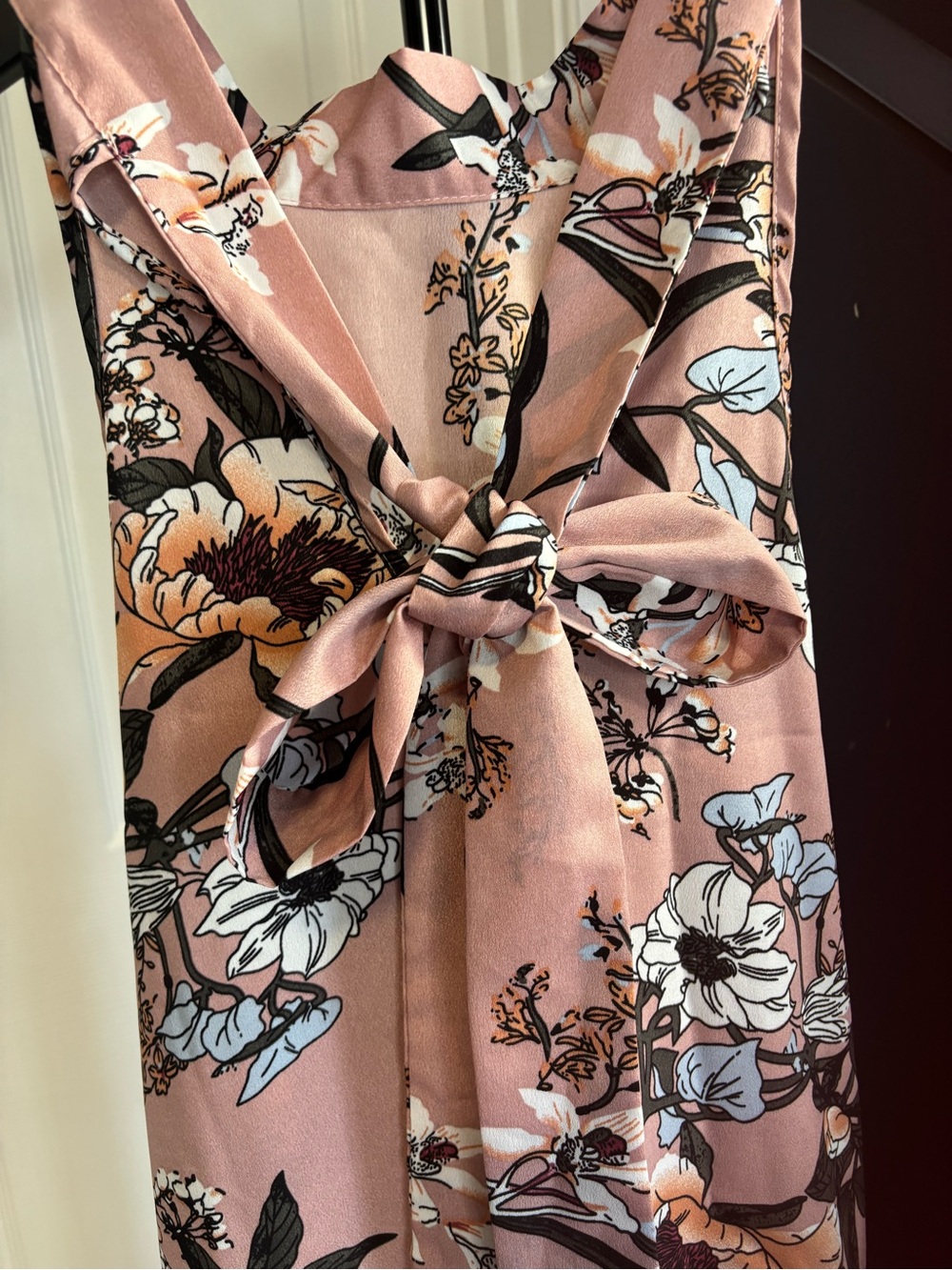 Women's Pink Floral Halter Dress - Picture 6 of 7